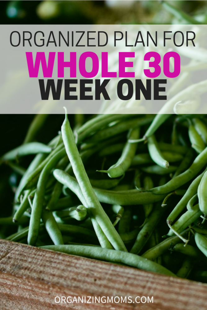 An organized meal plan for the first week of the Whole 30. Simple meals.