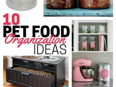 Pet food organization ideas to help you keep your furry friend's food and snacks neat and accessible.