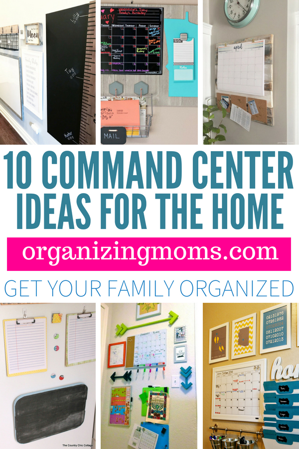 Command center ideas for the home that will get your family organized. || command center organization | kitchen command center | family command center | DIY command center | command center must haves | paper organization | time management | routines | organization ideas for the home | organizing hacks #organize #commandcenter #organization #momlife