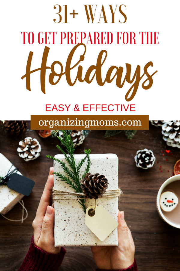 Get ready for the holiday season with this step-by-step plan. Ideas to get you organized for Christmas, Thanksgiving and Halloween.
