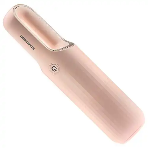 STARUMENT Portable Hand Vacuum Cleaner for Dust Pet Hair Dirt Home Car Interior, Furniture Lightweight Easy to Use, Compact Design Battery Rechargeable with USB-C Cable Pink