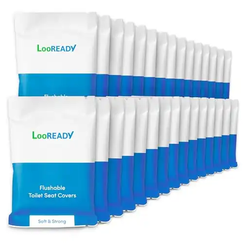 LooREADY Incredible Thickness & 100% Flushable. Large Size (18 x 22