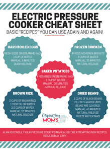 Instant Pot recipe cheat sheet. Download for free, and never fumble for a recipe again!