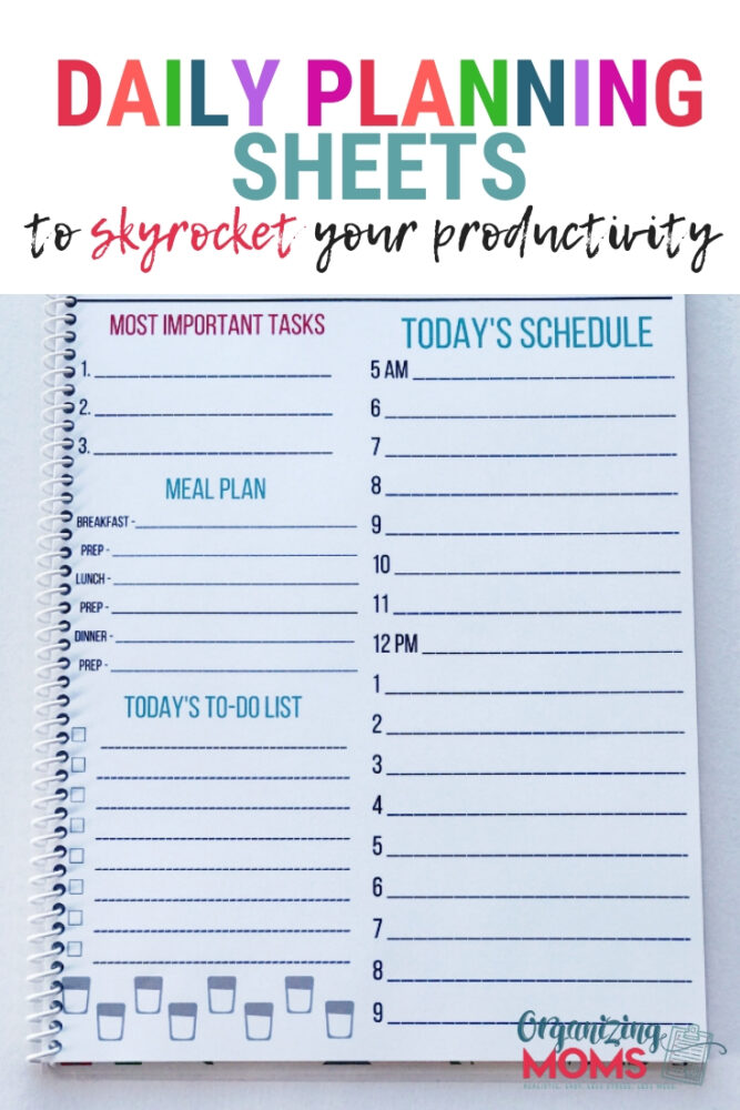 Get More Done With Printable Planning Sheets Organizing Moms