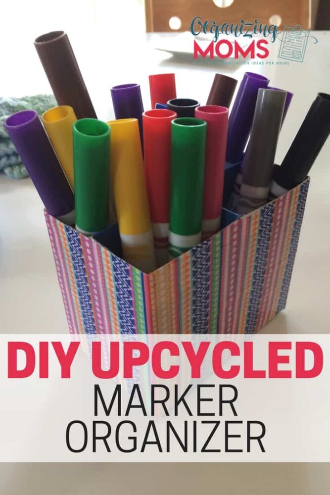 DIY upcycled marker organizer