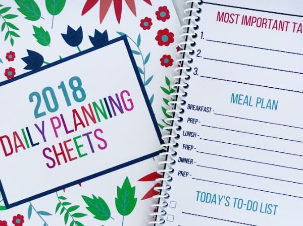 Daily Planning Sheets Cover and Page. Organizing Moms.