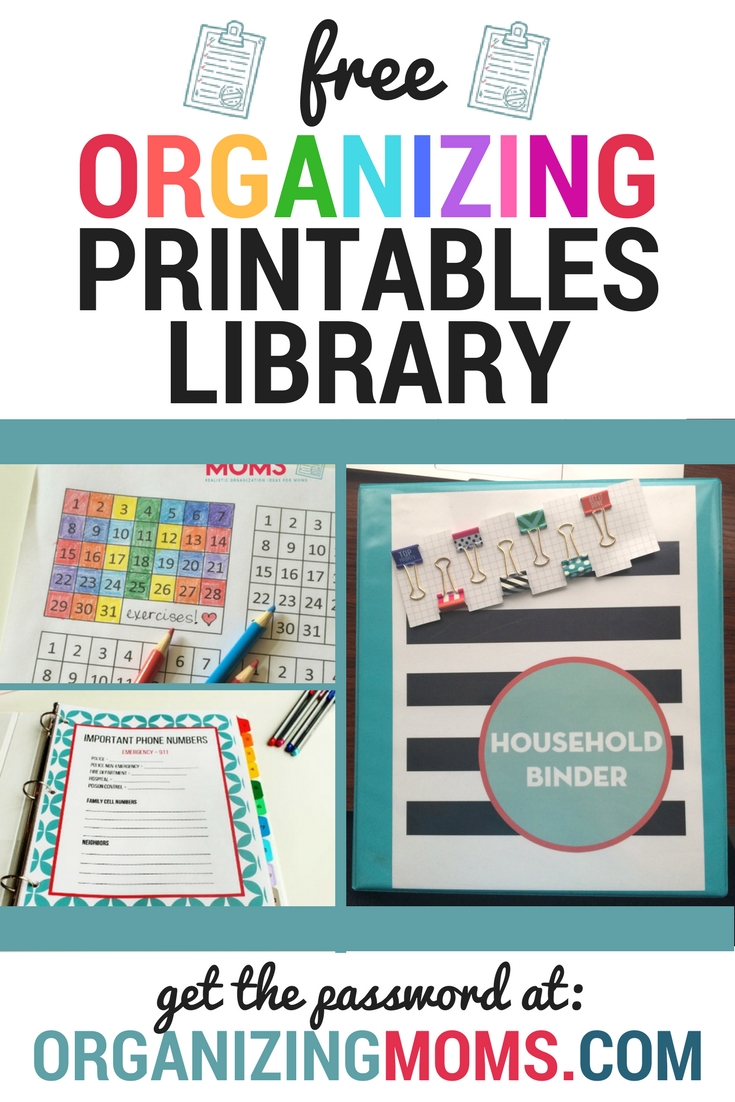Free printables for moms! | Checklists, printables, decluttering guides, and more! | Free Organizing Printables Library at organizingmoms.com