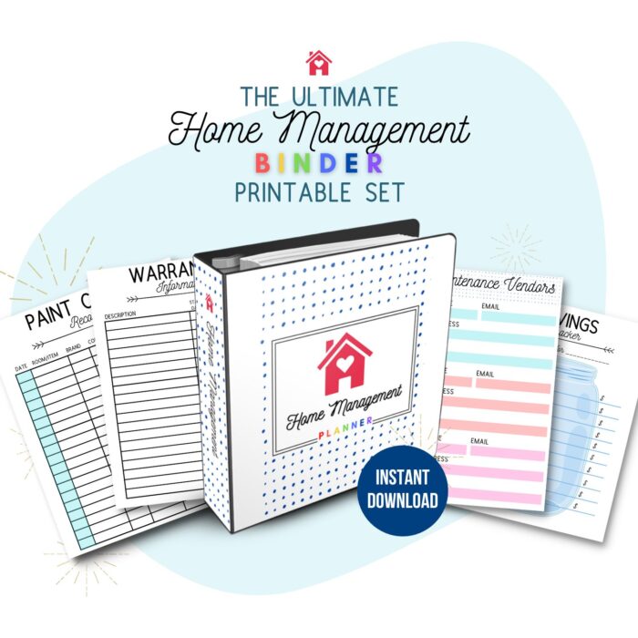 Home Management Planner Printable Set 3d image