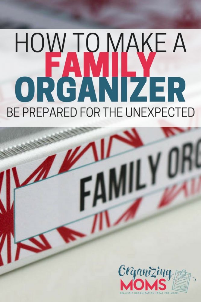 Text - How to Make a Family Organizer Be Prepared for the Unexpected. Closeup image of family organizer binder.