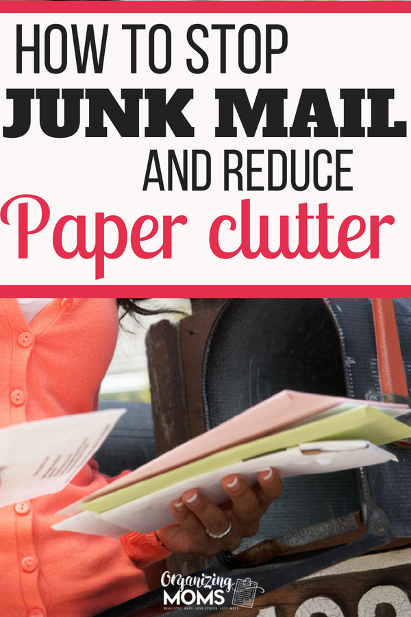 How to declutter and get rid of junk mail. Stop unsolicited mail by opting out of all junk mail offers. | declutter paper | stop junk mail | junk mail opt out | paper organization | declutter paper 
