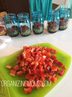 Red peppers to go in our mason jar salads.