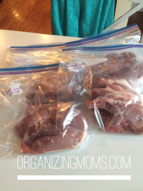 Freeze meat in meal-sized portions