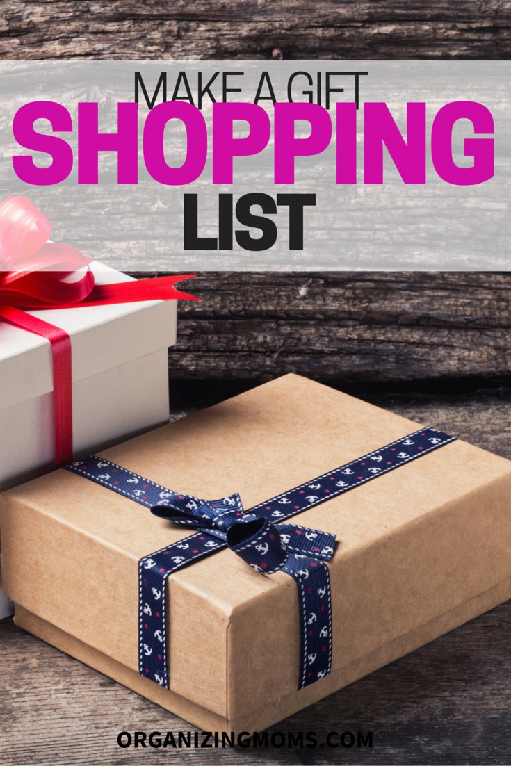 Be organized, save money, and stress less about gift giving by creating a gift shopping list.