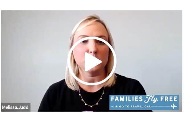 Melissa on YouTube video by Families Fly Free, play button