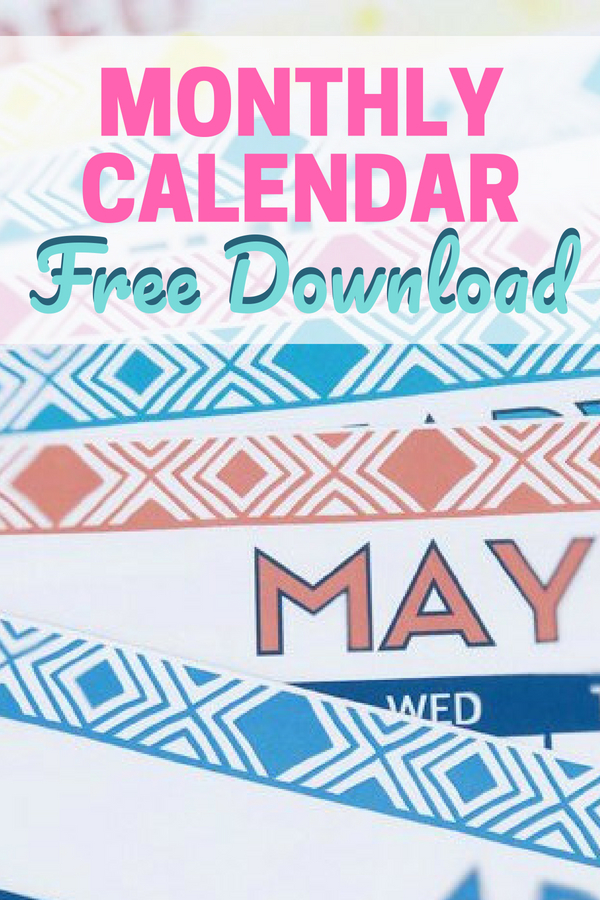 Text - Monthly Calendar Free Download. Close-up image of printable calendars.