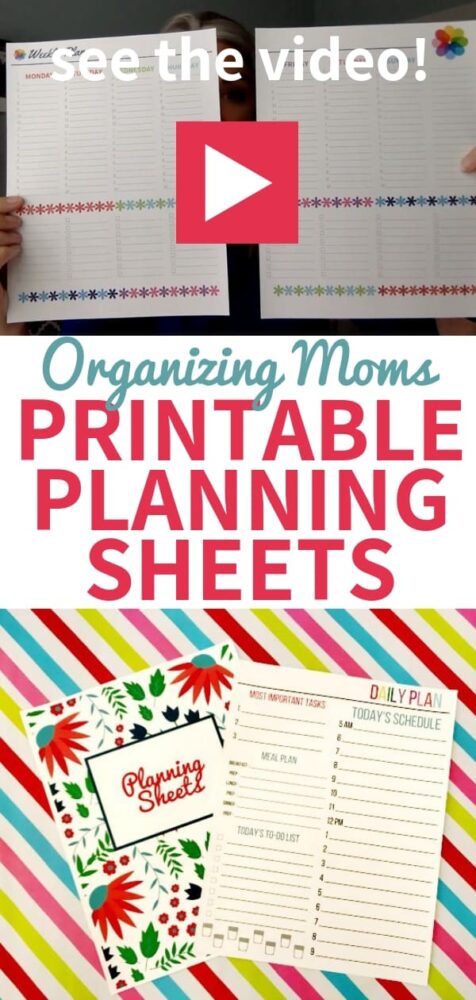 See a video tour of the Organizing Moms Printable Planning Sheets Collection! 