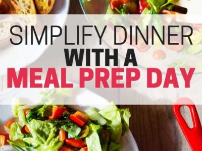 Simplify dinner with a meal prep day. Having a meal prep day will save you time and energy during the week. It might help you eat healthier too!