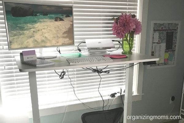 adjustable desk at maximum height