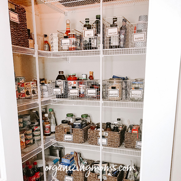 baskets in pantry