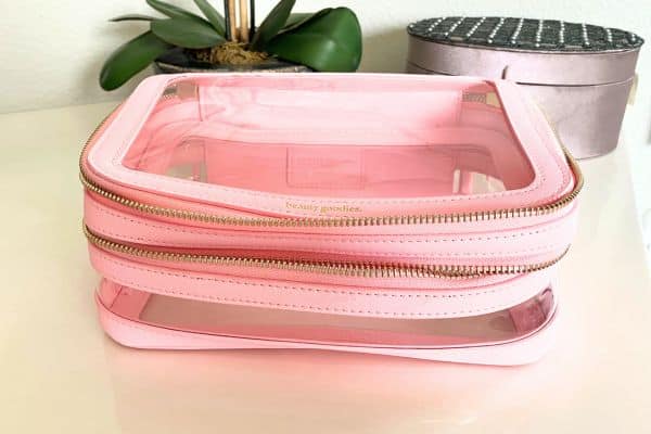 beauty goodies pink cosmetic organizers case