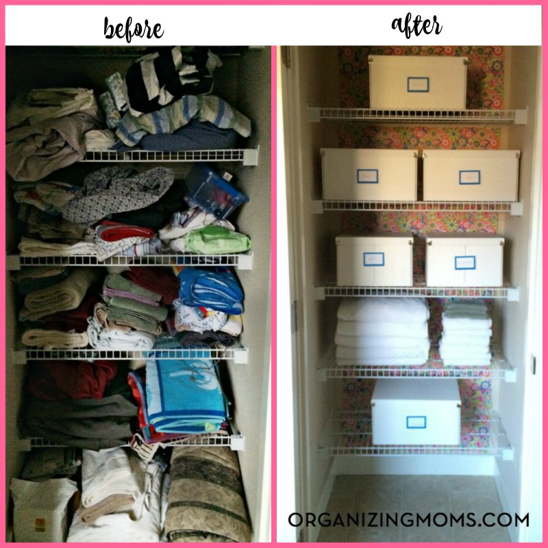 Realistic Linen Closet Organization - Organizing Moms