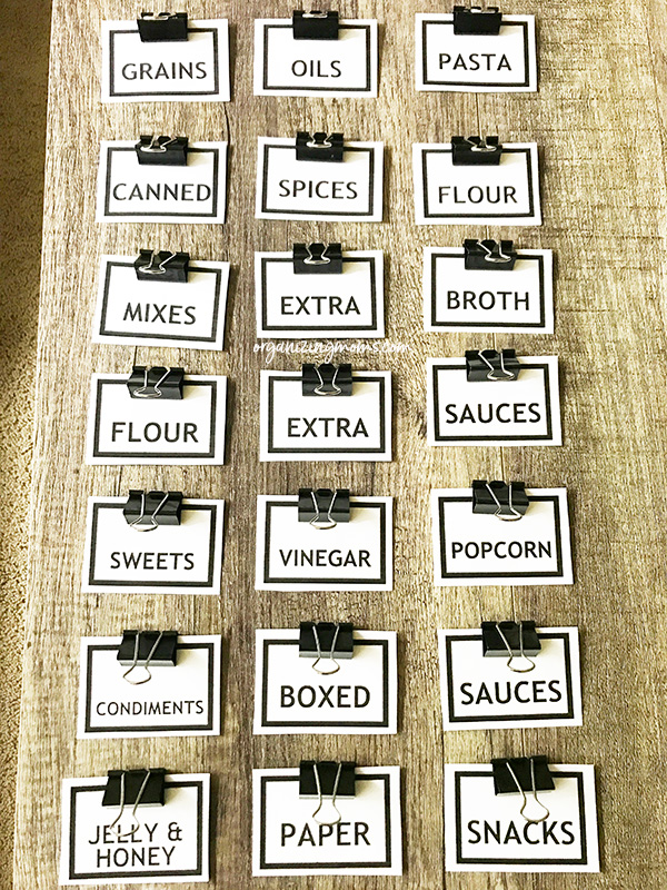 black and white pantry labels