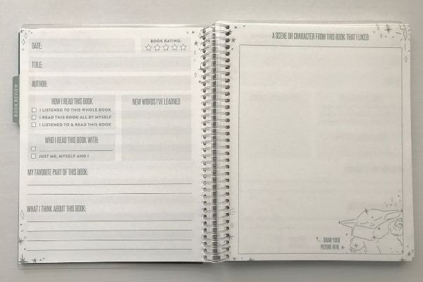 book review pages in erin condren star wars reading log and planner