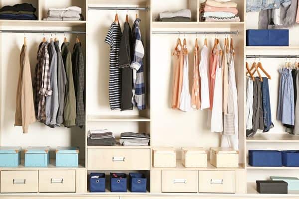 Closet organization ideas example of closet with a capsule wardrobe.