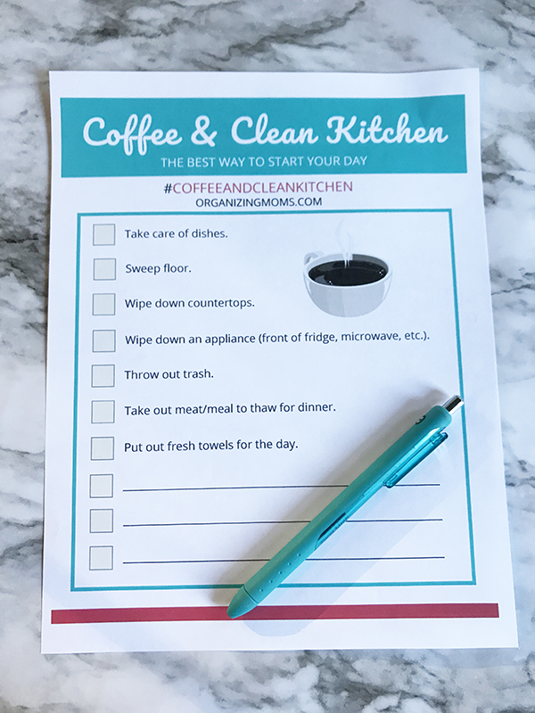 coffee and clean kitchen printable