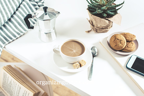 coffee in a clean kitchen morning