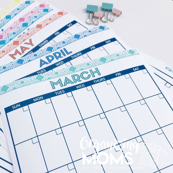 cute free printable monthly calendars organizing moms