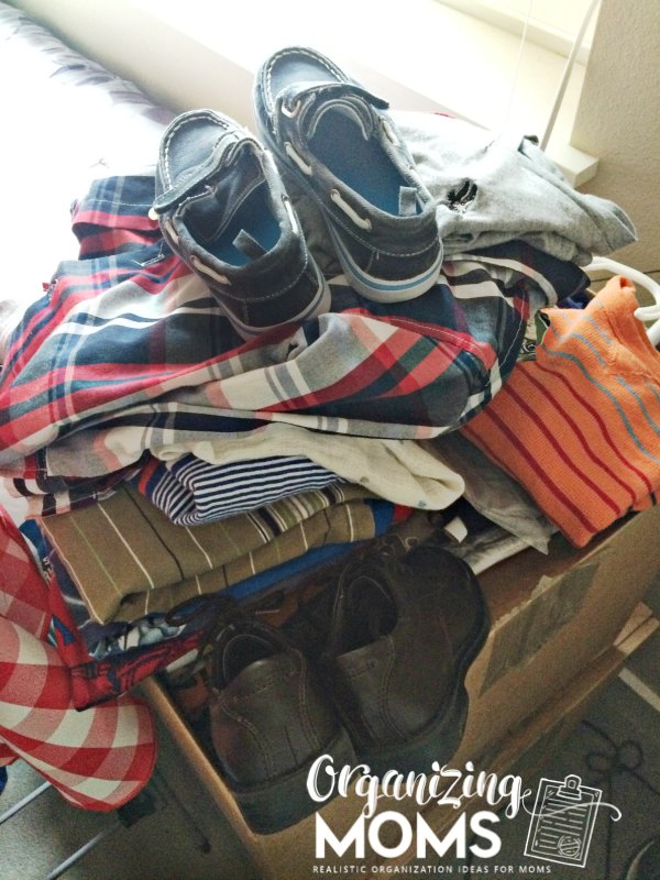 All the clothes I'm decluttering for our next children's resale. 
