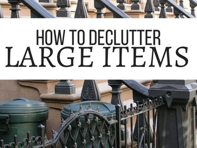 How to declutter large items. Things like huge TVs, appliances, and furniture are tough to get rid of. Here's some ideas for how you can get the larger pieces of clutter out of your space.