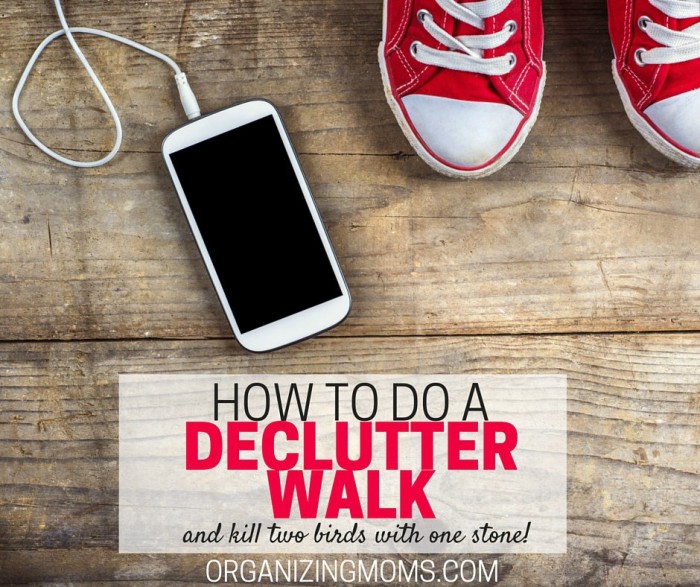 How to do a declutter walk so you can declutter and exercise at the same time!