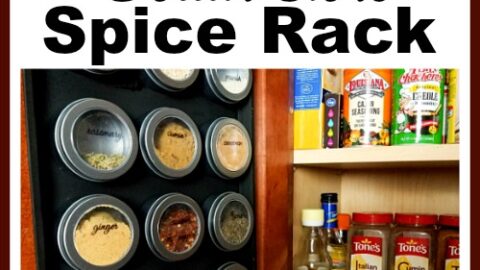 DIY Magnetic Dollar Store Spice Rack with Free Printable Spice Jar Labels