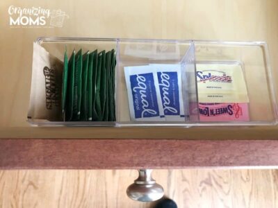 dollar store organizer for sweetener packets