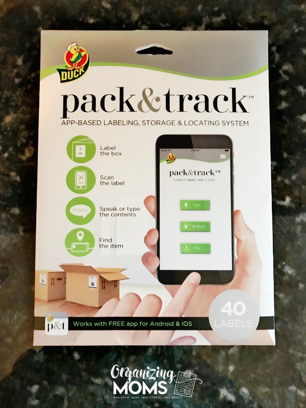 package of pack and track labels scan with phone
