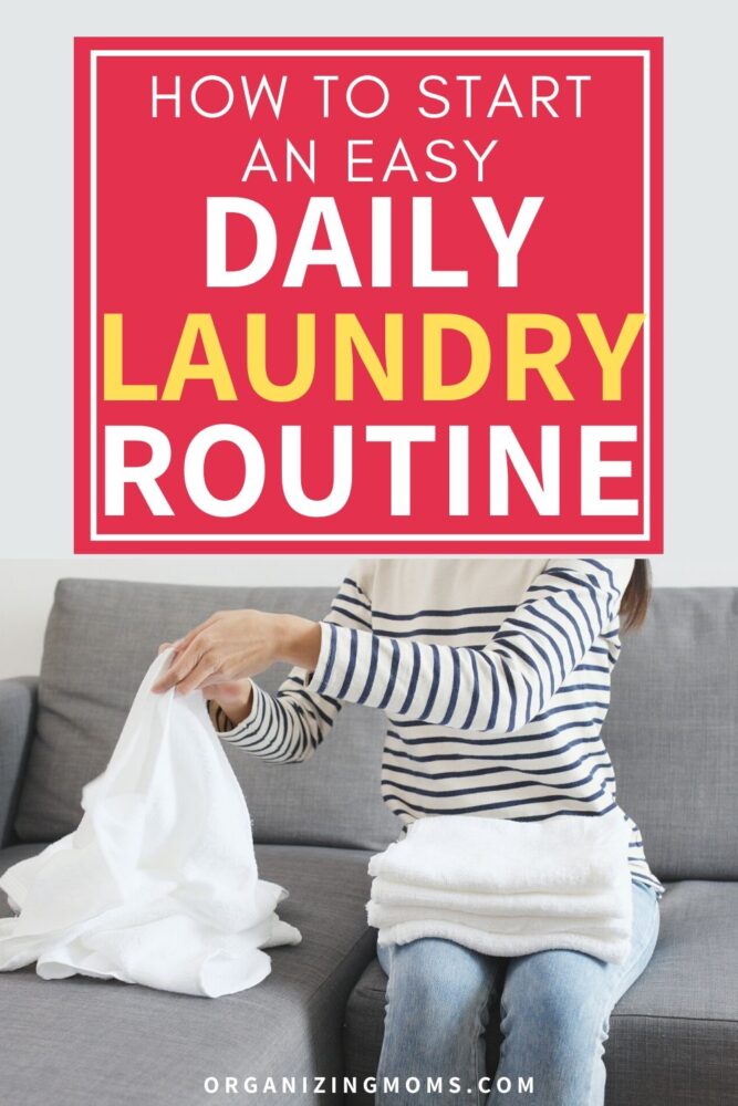 woman folding laundry