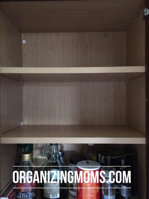 Empty food storage container cabinet.