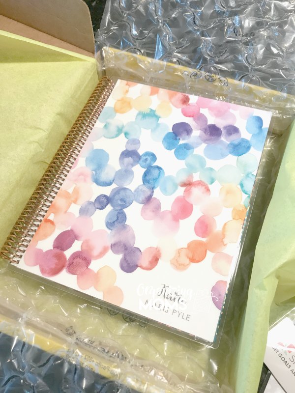 Erin Condren Deluxe Monthly Planner unboxing. Rose gold spiral with customized cover.