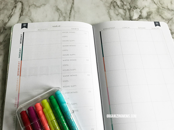 erin condren petiteplanner wellness log inside