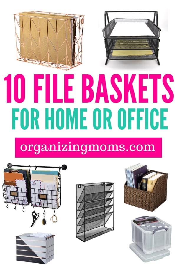 Filing baskets for your home or office. By organizing with baskets, you can get your files and paperwork organized, while keeping it easily accessible. Great for frequently-used files.