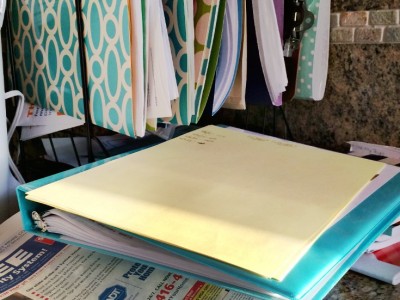 Before Decluttering the Files. A hot mess, but at least the folders are cute!