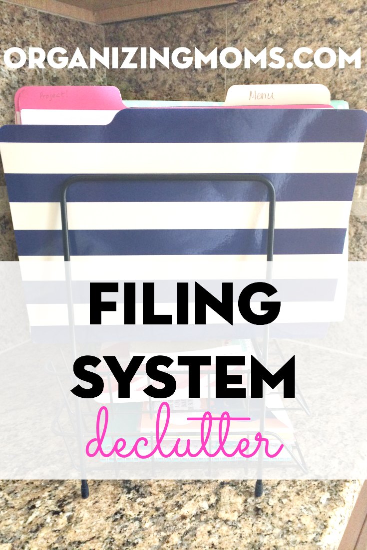 How I decluttered my filing system and made it work better for our family. Filing System Declutter.