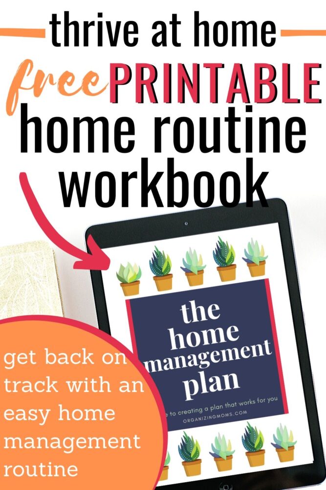 free printable home routine workbook on tablet