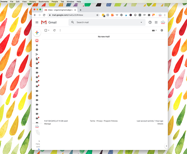 gmail inbox zero on desktop