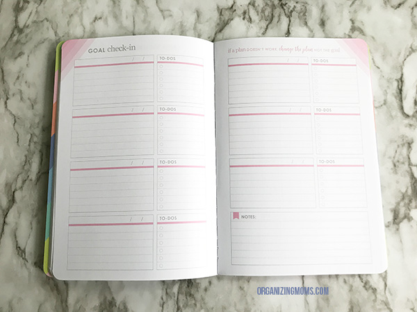 goal check in page petiteplanner goal setting journal