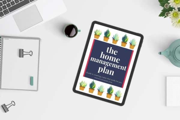 home management plan on ipad on desk