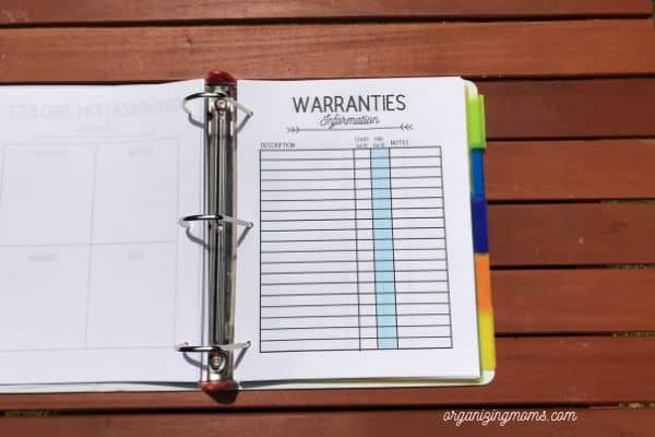 home management planner printables