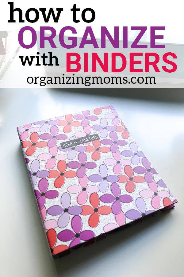 Ideas for organizing with binders. Organize all of your important paperwork with binders and ditch your file cabinet!